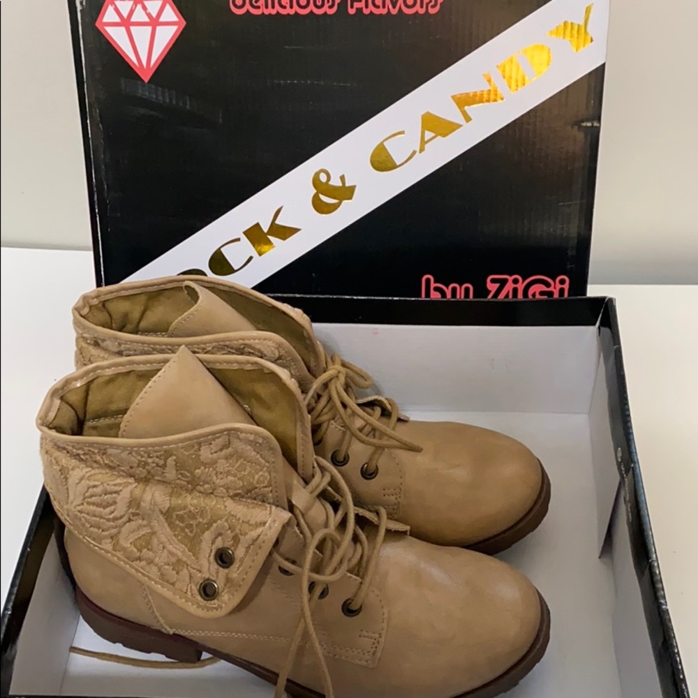 Rock and candy booties tan size 7 1/2